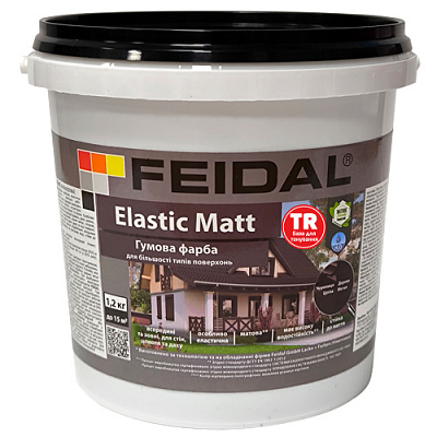 Краска резиновая водоэмульсионная Feidal Elastic Matt мат бесцветный 1,2кг