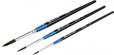 Набор кистей 1 белка круглая 3 шт. Pоса 