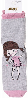 Носки для девочек ARTI 200145 р.7-8 серый 