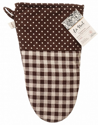Рукавица Lucy клеточка 21x36 см коричневый La Nuit 