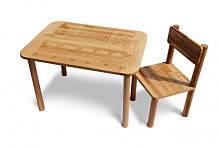 Комплект стол и стул ArinWOOD Ecomiddle Математика 500х700 мм + набор кубиков в подарок 04-BM1-2