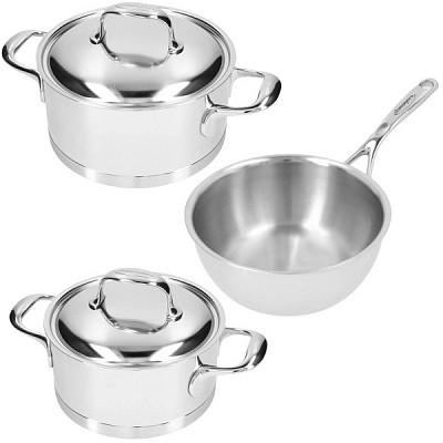 Набор посуды 3 пр., Silvinox Atlantis 7 40850-729-0 Demeyere