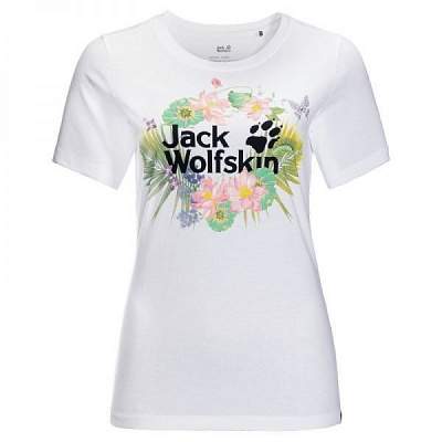 Футболка Jack Wolfskin PARADISE LOGO T W 1807661-5018 р. S белый