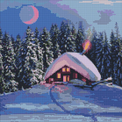 Алмазная мозаика Снежная избушка 40х40 см Идейка 