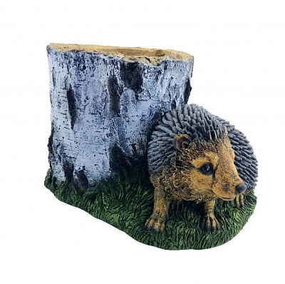 Кашпо декоративне Пень березовий з їжаком арт. 00841