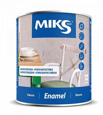 Эмаль MIKS Color черный глянец 0,8кг