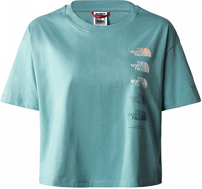 Футболка THE NORTH FACE W D2 GRAPHIC CROP S/S TEE NF0A83FALV21 р.S голубой