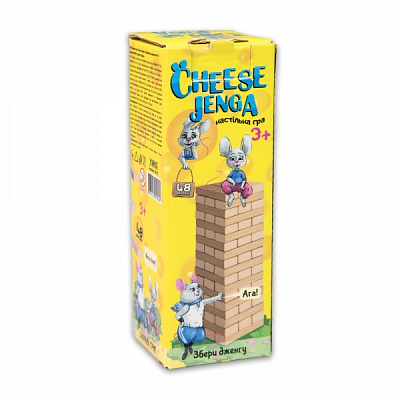 Гра настільна Strateg Cheese Jenga 48 брусків 30718