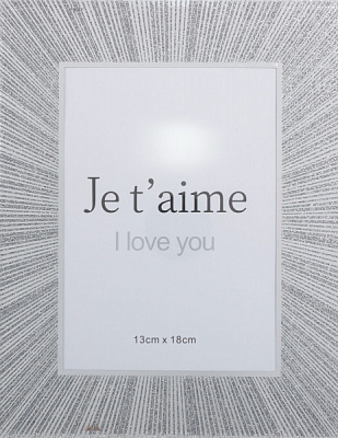 Рамка для фото Je t'aime 1 фото 13х18 см срібний