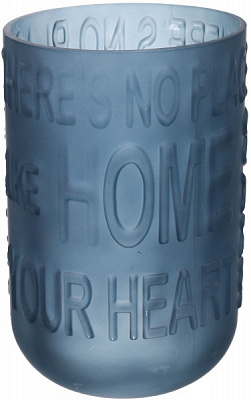 Ваза скляна Home 20,1 см синя