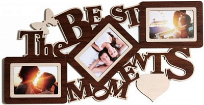 Рамка для фото 64х33 А ДВП, темное дерево 10x15 см коричневый 