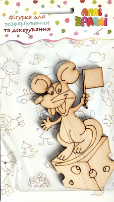 Фігурка для декорування з фанери Миша з прапором №12 АпліКраплі