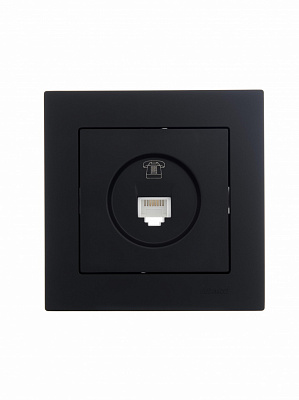 Розетка компьютерная 1 без заземления Lezard Vesna IP20 антрацит 742-4288-139