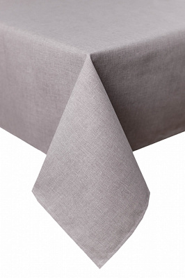 Скатерть водонепроницаемая Листья серый однотон 136x180 см Прованс