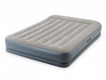 Кровать надувная Intex 203x152 см серый 64118