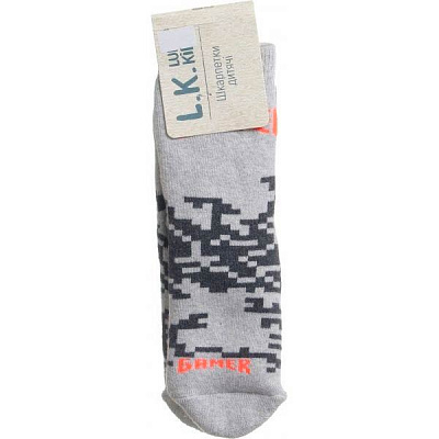Носки детские Luna Kids № 5. Геймер 331006 р.18–20 светло-серый