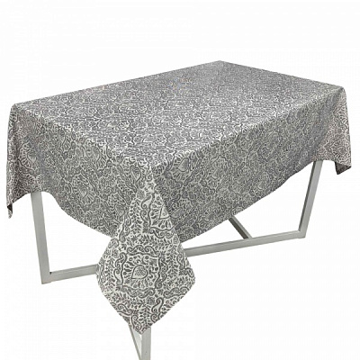 Скатерть PERLA Вензель серебро 133x220 см La Nuit 