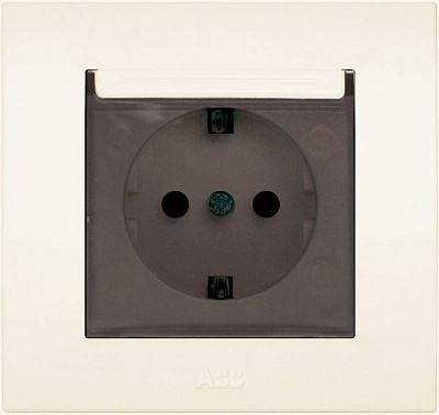 Розетка с заземлением ABB Cosmo без шторок с крышкой кремовый 619-010300-218