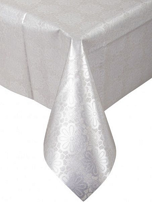 Скатертина Горошок 110x140 см срібний Даріана
