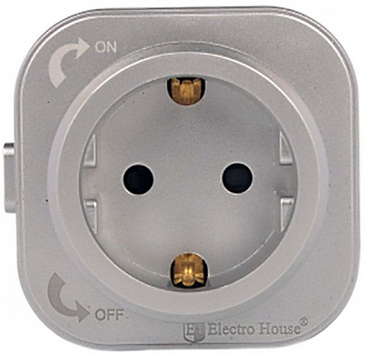 Розетка трековая с заземлением ElectroHоuse Unique Elegance без шторок без крышки серебряный камень EH-PT-001