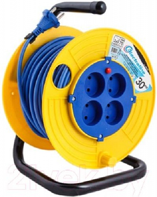 Подовжувач на котушці Electraline із заземленням 4 гн. синій 30 м 49010