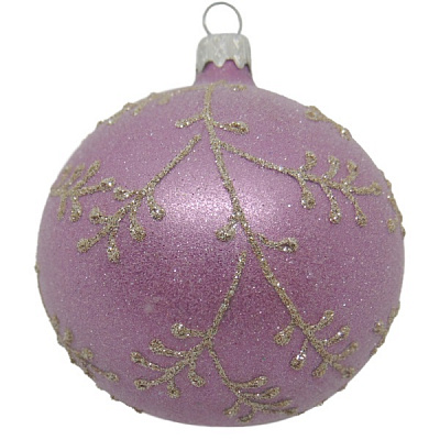 Куля новорічна d80 засніж.9642/рож-бузк.