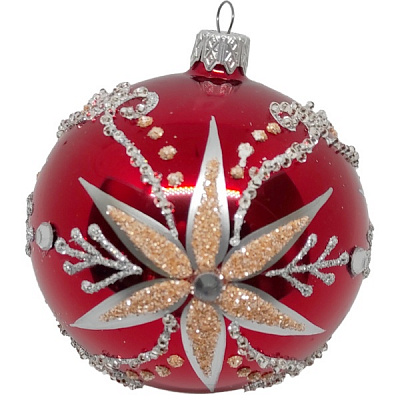 Куля новорічна 80 мм червоний 10152