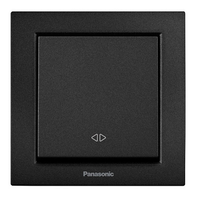 Вимикач реверсивний одноклавішний Panasonic Karre Plus 55 без підсвітки чорний WDTC90052BL-UA1