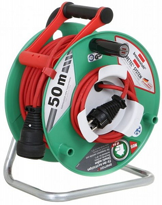 Удлинитель на катушке Brennenstuhl AT-N05V3V3-F3G1,5 с заземлением 1 гн. зеленый 50 м 1183530 