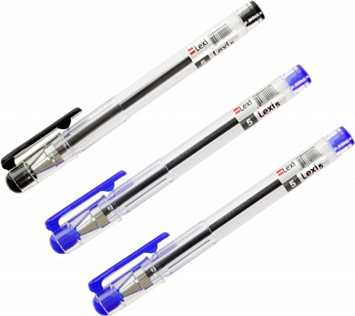 Набор ручек шариковых Lexi 2 синие и 1 черная 