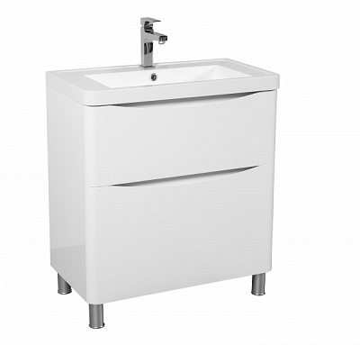 Тумба напольная Aqua Rodos Vista белый глянец с умывальником Ваr 75 см