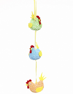 Декоративная подвеска 8 см Петушок в ассортименте 37108-5