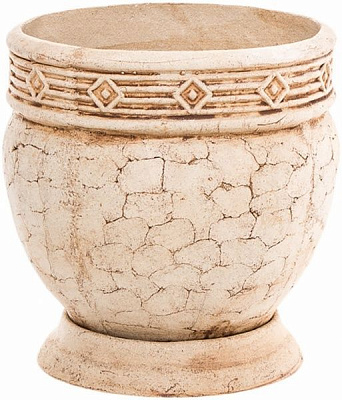 Горшок шамотный Плетенка №2 ш8 круглый 31,7л кремовый 