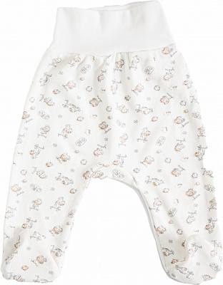 Ползунки ясельные GABBI PLZ-23-1 зверюшки р.68 белый с рисунком 13643 