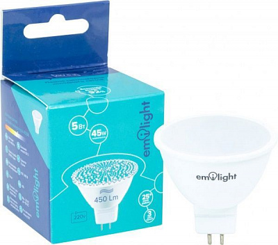 Лампа светодиодная Emilight 5 Вт MR16 матовая GU5.3 220 В 4100 К 