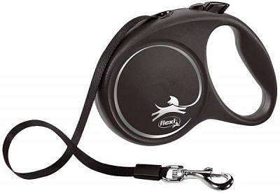 Повідець-рулетка Flexi Black Design стрічка L срібний