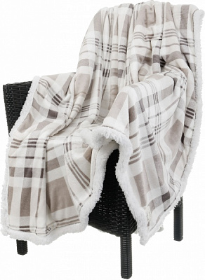 Плед двосторонній Square 160x200 см білий із бежевим La Nuit