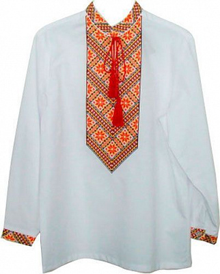 Вышиванка Эдельвика 357-19/09 р.122 белый с красным 357-19/09 