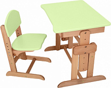 Комплект парта і стілець-трансформери ArinWOOD Совеня бук/салатовий 04-031GREN 