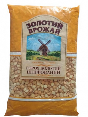 Горох ТМ Золотий врожай шлифованный колотый 700 г