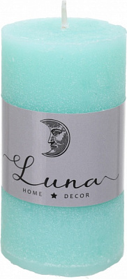 Свеча Рустик цилиндр бирюзовый C5510-3145 Luna