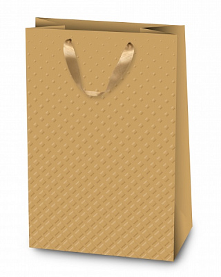 Пакет подарочный 38х28х12,5 золотые ромбики