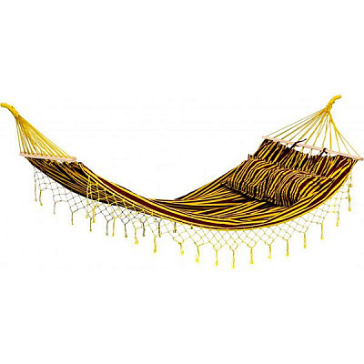 Гамак хлопковый Underprice с подушкой коричневый 220x160 см