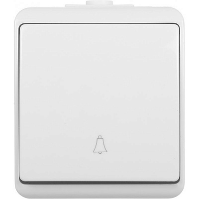 Кнопка дзвінка кнопковий HausMark Power без підсвітки 10 А 250В білий HSN-SWP.H2C44G1BS-WH