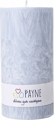 Свеча Цилиндр пальмовая голубая 10х20 см ТМ FAYNE