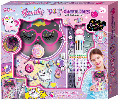 Набор TOKIDAS дневник с ручкой и наклейками, светящимися в темноте 5 аксессуаров T123