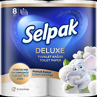 Туалетний папір Selpak Deluxe білий тришаровий 8 шт.