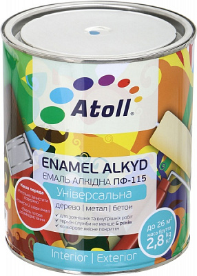 Эмаль Atoll алкидная ПФ-115 светло-голубой глянец 2,6кг