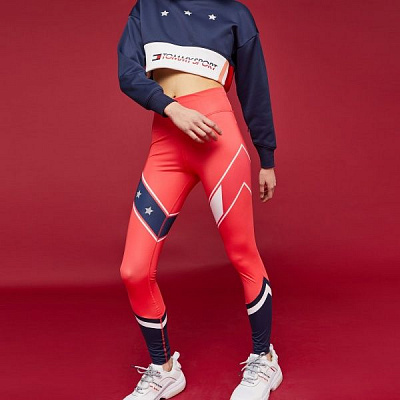 Лосини Tommy Hilfiger BLOCK LEGGING STARS FULL LENGTH S10S100116603 L червоний