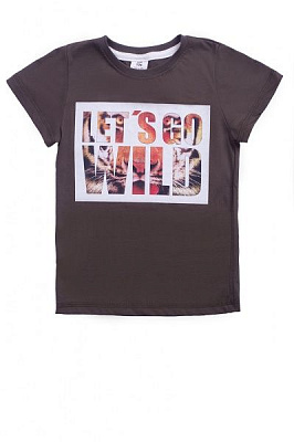 Футболка для мальчиков Luna Kids с принтом Lets Go Wild р.98 графит 